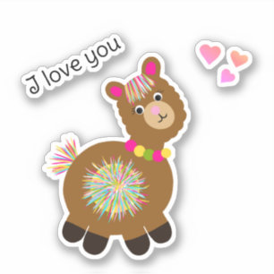 Pegatina Pequeña Llama