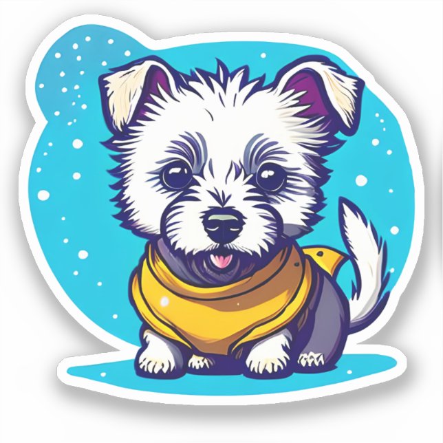 Pegatina Pequeña westie (Anverso)