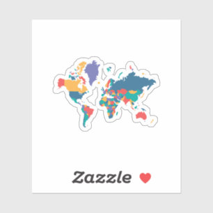 Pegatina pequeño del Mapa Mundial