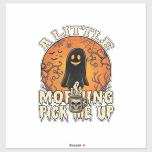 Pegatina Pequeño fantasma de Halloween que me recoge la cal