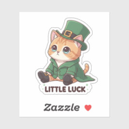 Pegatina Pequeño Gatito Duende Kawaii St Patrick 