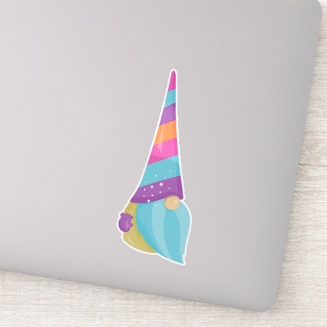 Pegatina Pequeño Gnome, Gnome Cute, Gnome Garden, Gorra, Ba (Detalle)