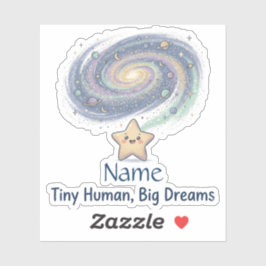 Pegatina Pequeño Humano Grandes Sueños Nombre Personalizado