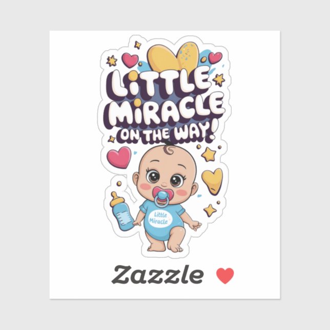 Pegatina Pequeño milagro en el camino. Celebración del emba (Hoja)