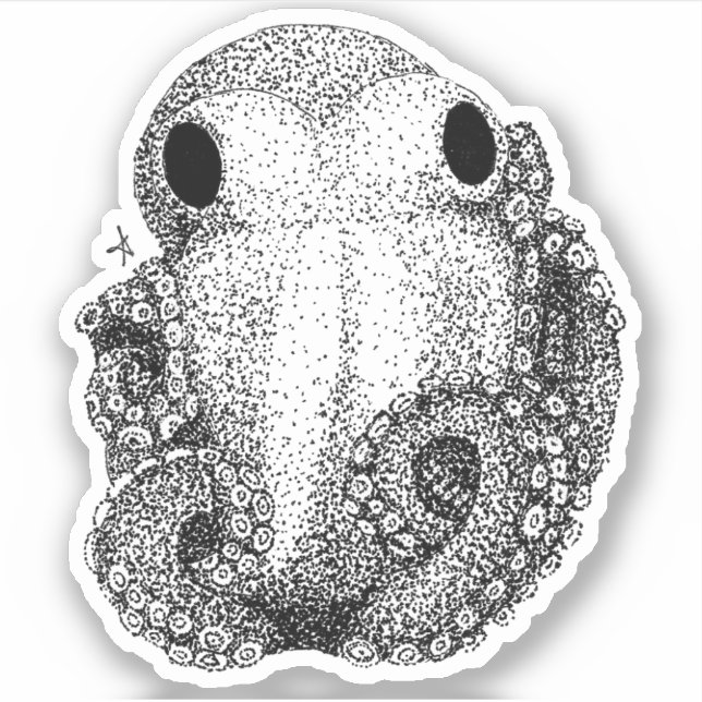 Pegatina Pequeño Octopus (Anverso)