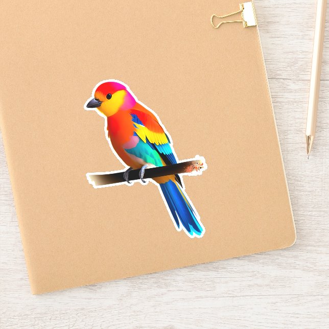 Pegatina Pequeño pájaro colorido (Cuaderno)