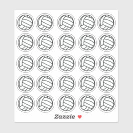 Pegatina Pequeño planificador de voleibol blanco y negro