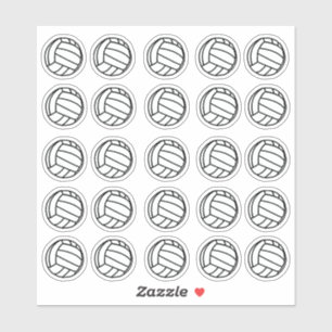 Pegatina Pequeño planificador de voleibol blanco y negro