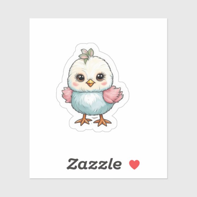 Pegatina Pequeño polluelo (Hoja)