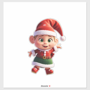 Pegatina Pequeño y gracioso Santa