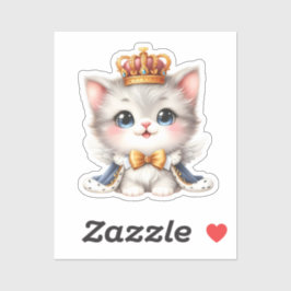 Pegatina Pequeño y lindo gatito príncipe