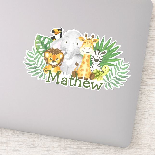 Pegatina Pequeños animales salvajes de una selva Safari (Detalle)