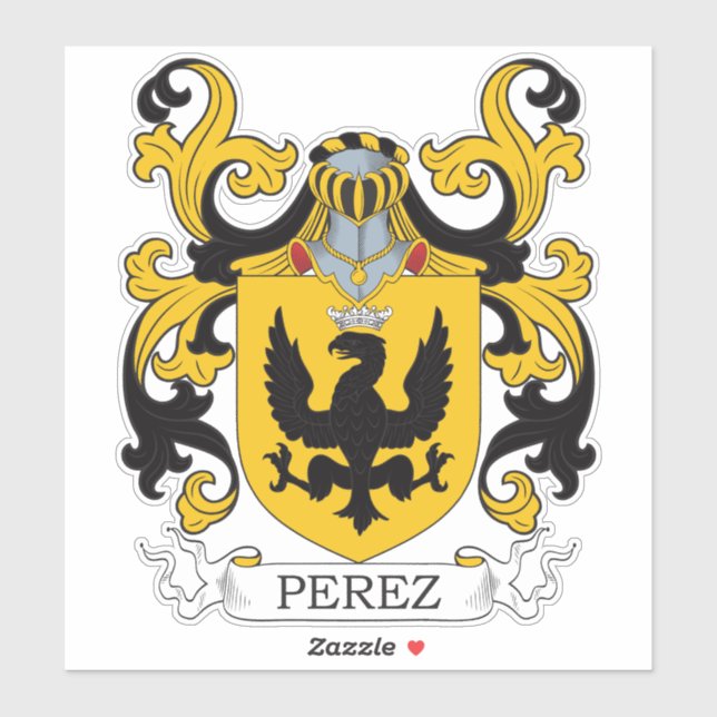 Pegatina Perez Family Crest (Hoja)