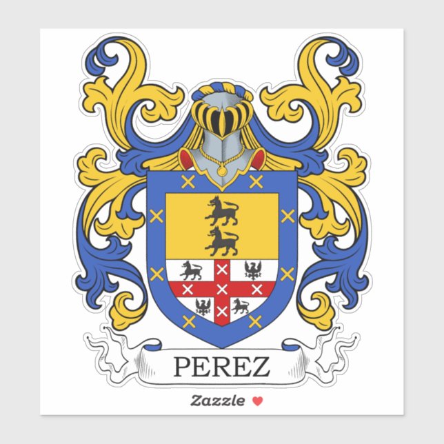Pegatina Perez Family Crest (Hoja)
