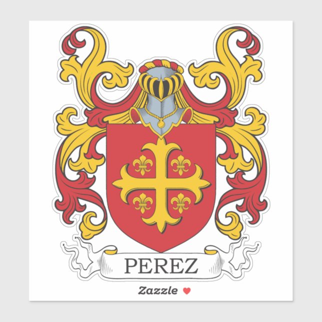 Pegatina Perez Family Crest (Hoja)