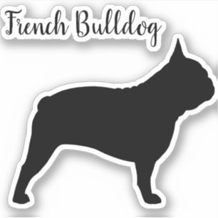 Pegatina Perfil de Bulldog francés Silhouette Frenchie Dog