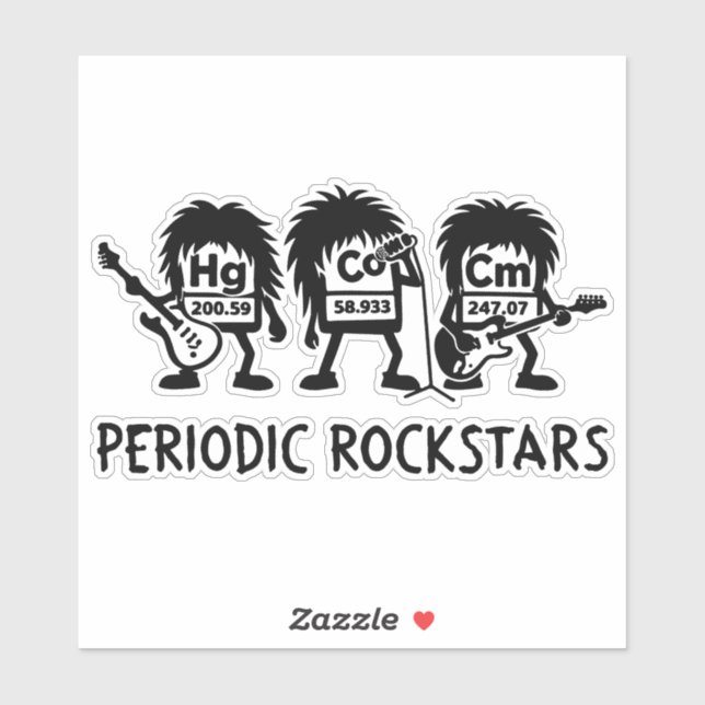 Pegatina Periodic Rockstars Chemistry Humor (Hoja)