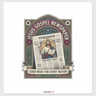 Pegatina Periódico del Evangelio de Jesús Periódico Cristia