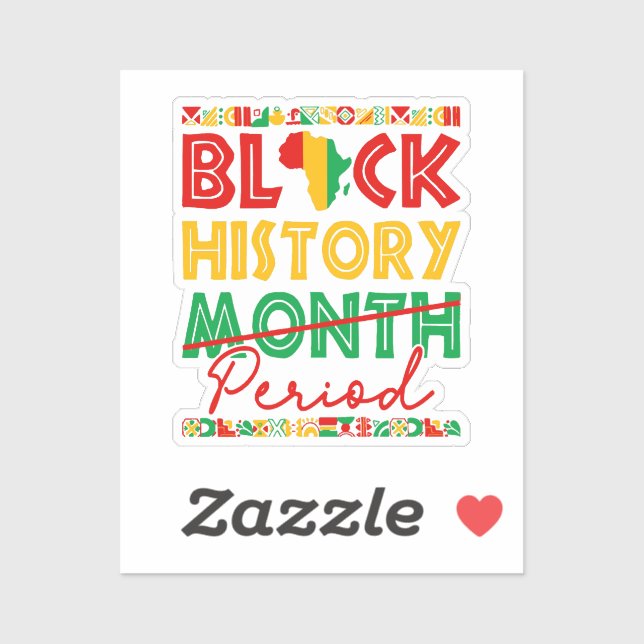 Pegatina Periodo del mes de la historia negra afroamericano (Hoja)