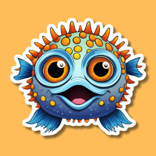 Pegatina Perky Puffer Fish