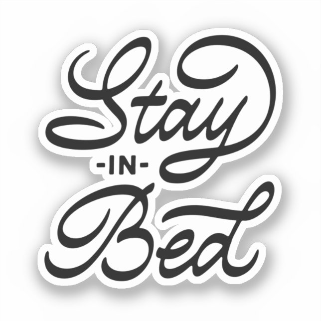Pegatina Permanecer En La Cama (Anverso)