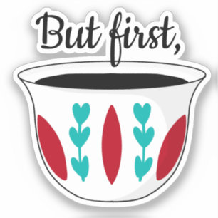 Pegatina Pero el primer café árabe Finjaan Qahwah Arabiyah
