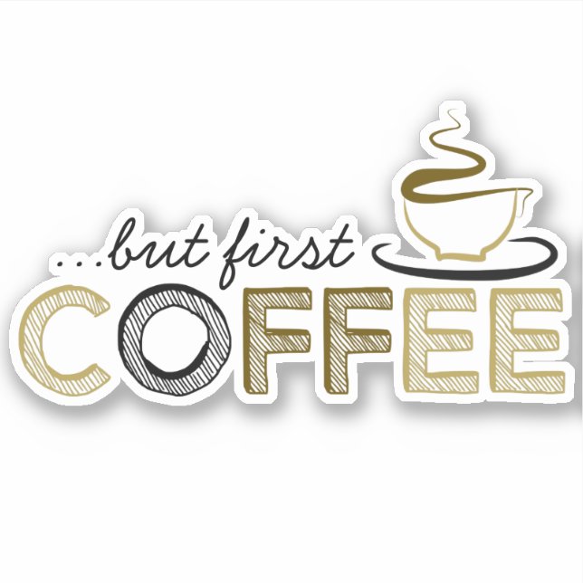 Pegatina Pero Primero Café Vinyl (Anverso)