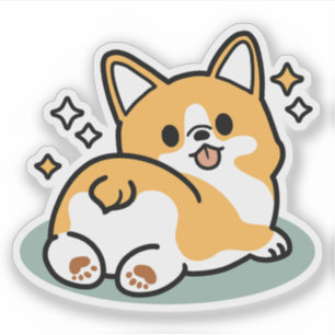 Pegatina Pero primero, Nap - Personalizado de Corgi Butt