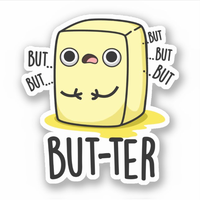 Pegatina Pero-ter Funny Butter Pun (Anverso)