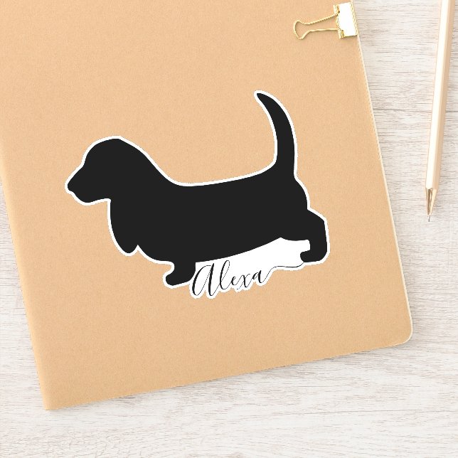 Pegatina perrito de enlace de base personalizado su nombre  (Cuaderno)
