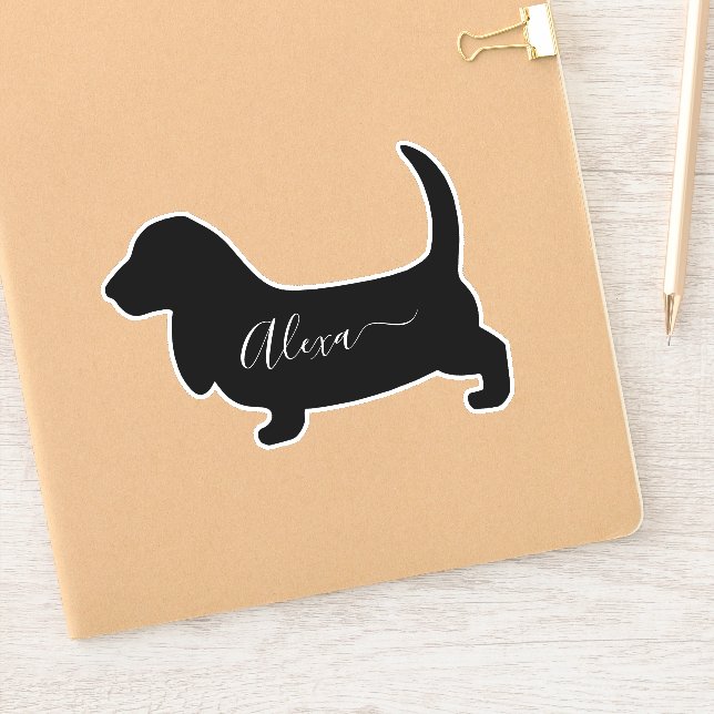 Pegatina perrito de enlace de base personalizado su nombre  (Cuaderno)