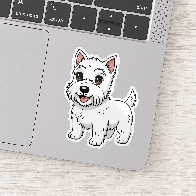 Pegatina Perro adorable West Highland White Terrier (Detalle)