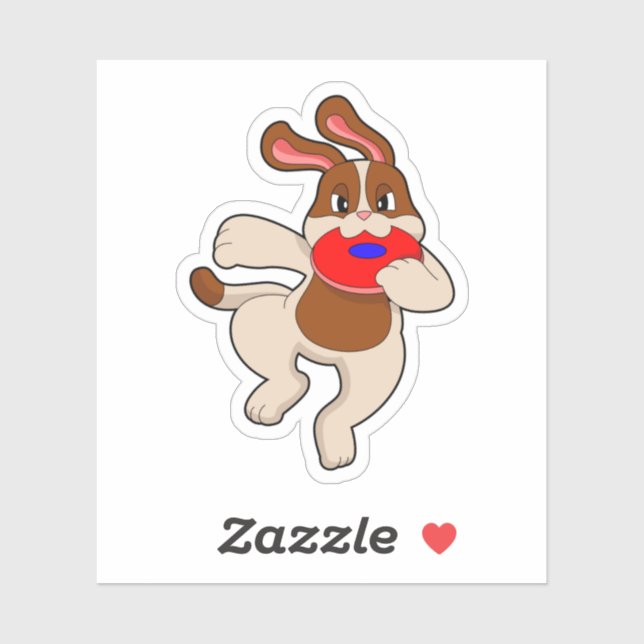 Pegatina Perro al jugar (Hoja)