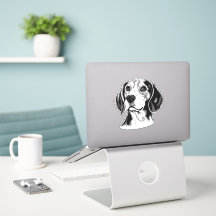 Perro Beagle personalizado negro y blanco