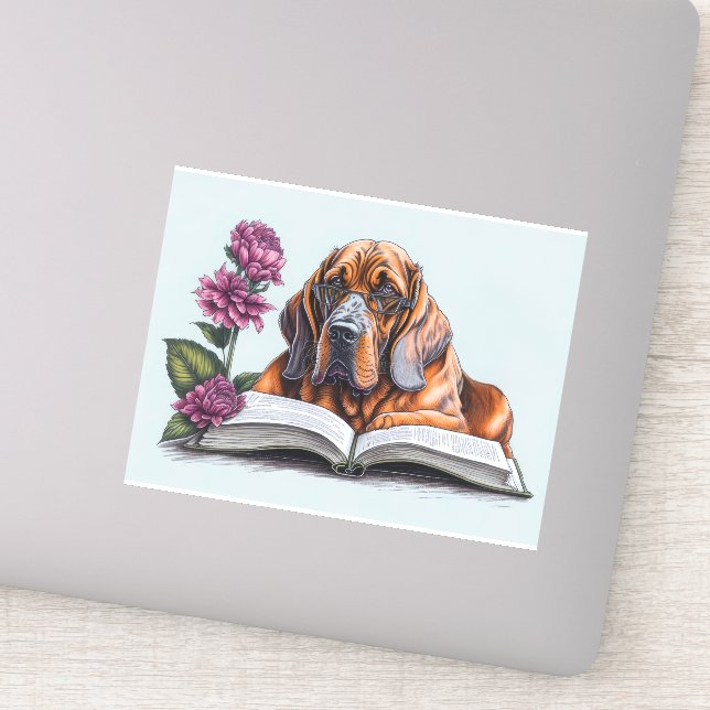 Pegatina Perro Bloodhound (Detalle)