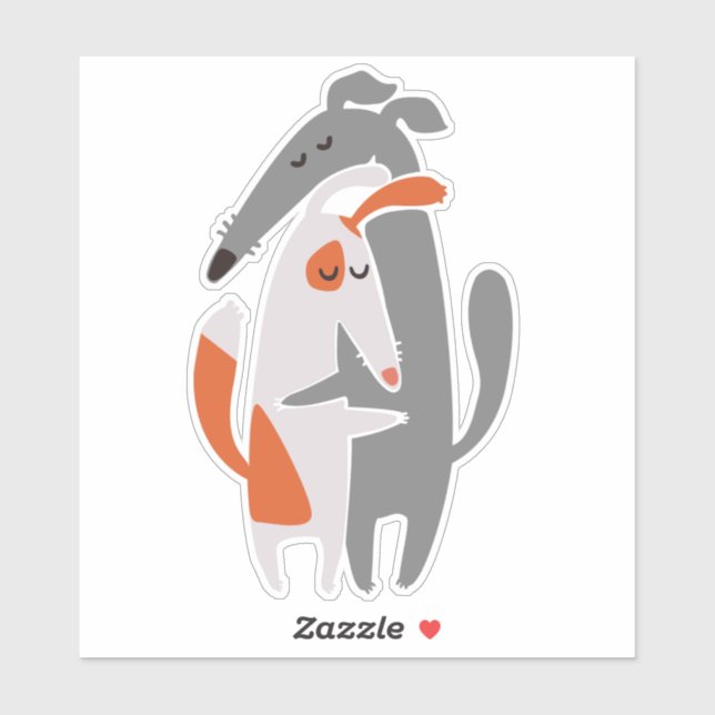 Pegatina Perro bonito de Podenco y Galgo (Hoja)