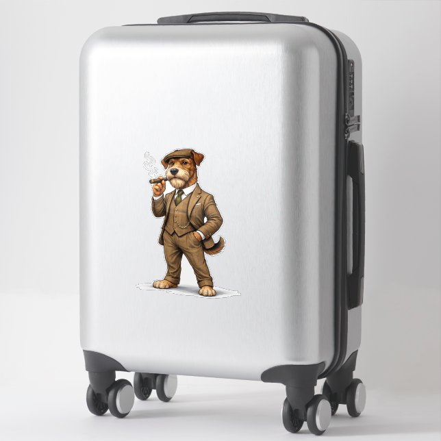 Pegatina Perro Caballero Elegante (Maleta)
