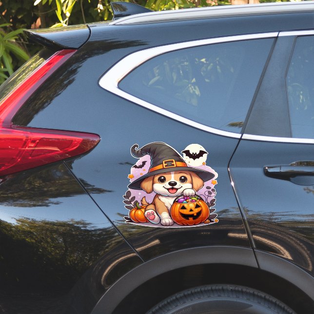 Pegatina Perro/cachorro de Halloween (Lado del coche)