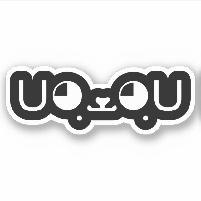 Pegatina Perro cachorro kawaii japonés emoticono komoji (Anverso)