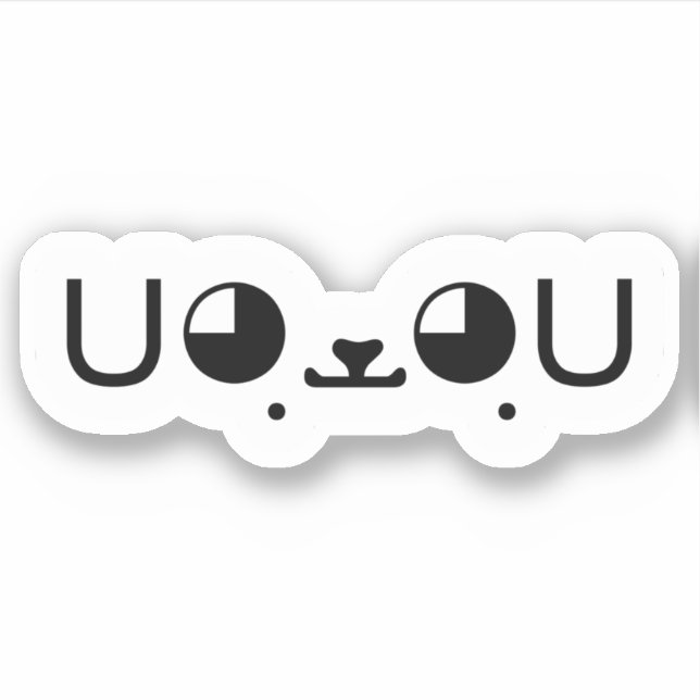 Pegatina Perro cachorro kawaii japonés komoji emoticono St (Anverso)
