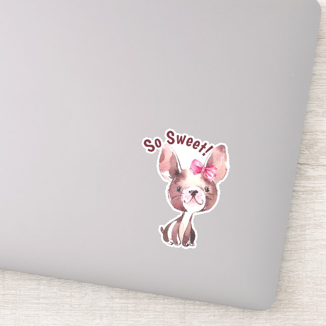 Pegatina Perro caprichoso "tan dulce" (Detalle)