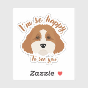 Pegatina Perro Cavapoo Cavoodle Cockerpoo Puppy Designer