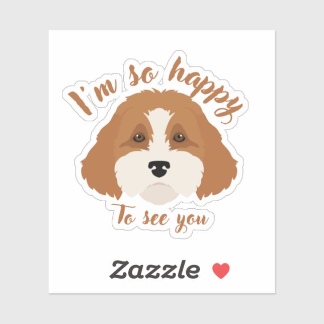 Pegatina Perro Cavapoo Cavoodle Cockerpoo Puppy Designer (Hoja)