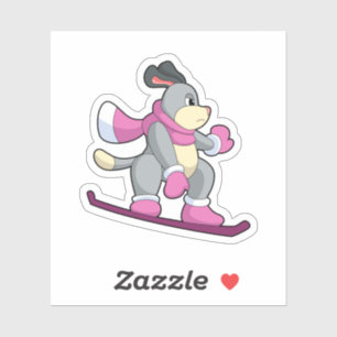 Pegatina Perro como snowboard con Sonowboard