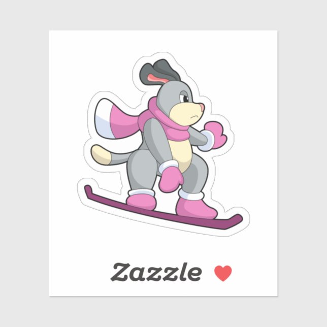 Pegatina Perro como snowboard con Sonowboard (Hoja)