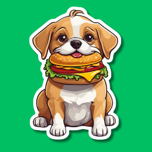 Pegatina Perro con Chew impermeable de Cheeseburger