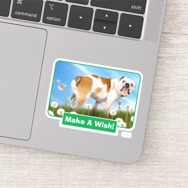 Pegatina Perro con Dandelion (Detalle)