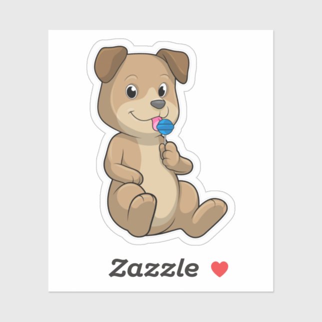 Pegatina Perro con golosinas (Hoja)