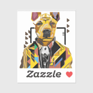 Pegatina Perro con traje: Arte digital