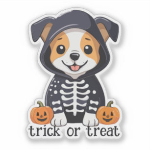 Pegatina Perro con traje de Halloween